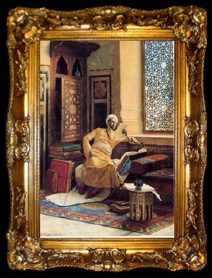 framed  unknow artist Arab or Arabic people and life. Orientalism oil paintings  403, ta009-2